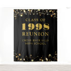 Class Reunion Photo Booth Black Gold Backdrop