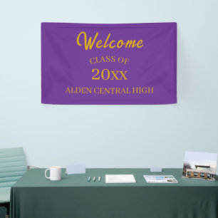 Class Reunion Purple and Gold Welcome Banner