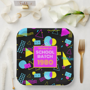 Class Reunion Retro School 80's Style   Paper Plate
