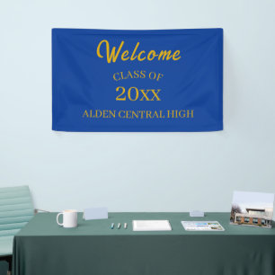 Class Reunion Royal Blue and Gold Welcome Banner