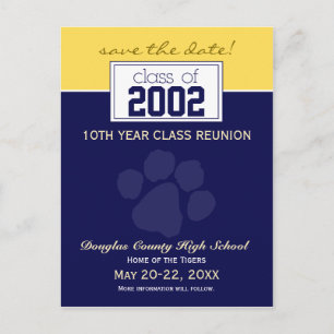 Class Reunion Save-the-Date Announcement (blue)