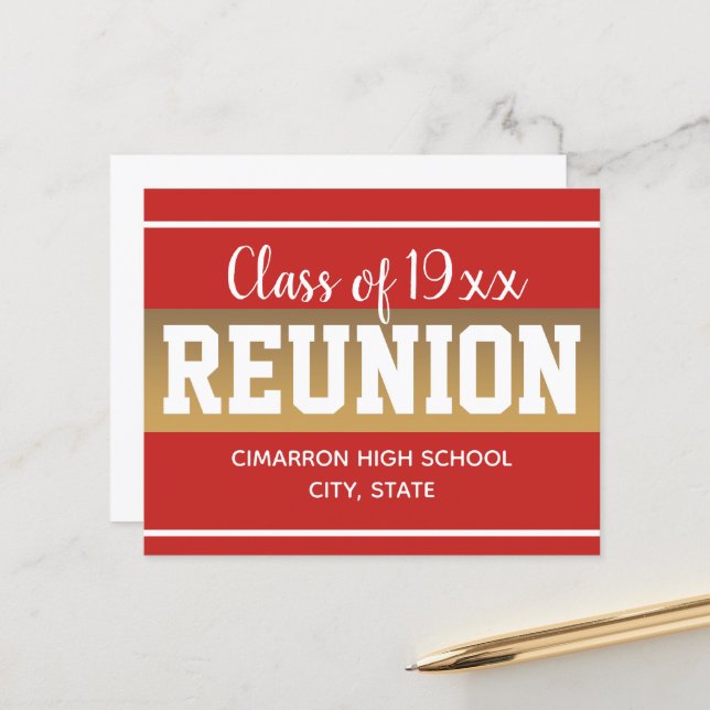 Class Reunion Save the Date Paper Sheet (Front/Back In Situ)