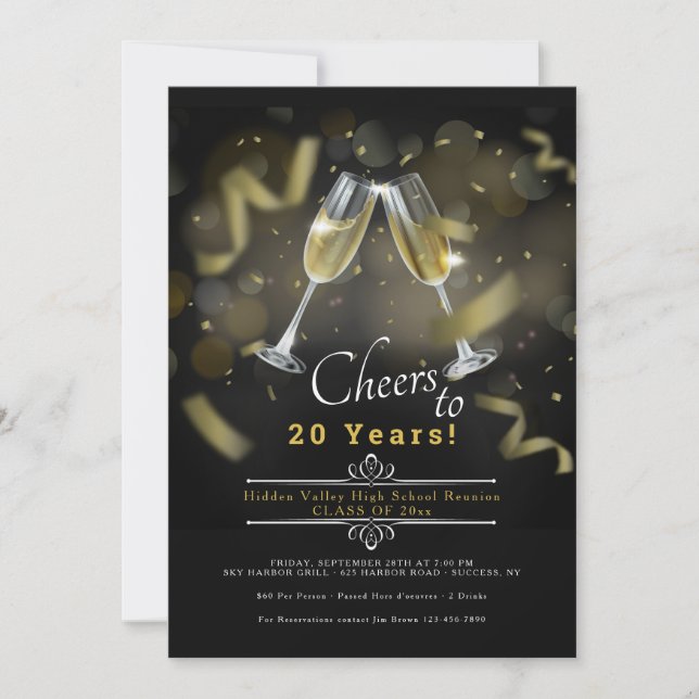 Class Reunion Toast Invitation (Front)