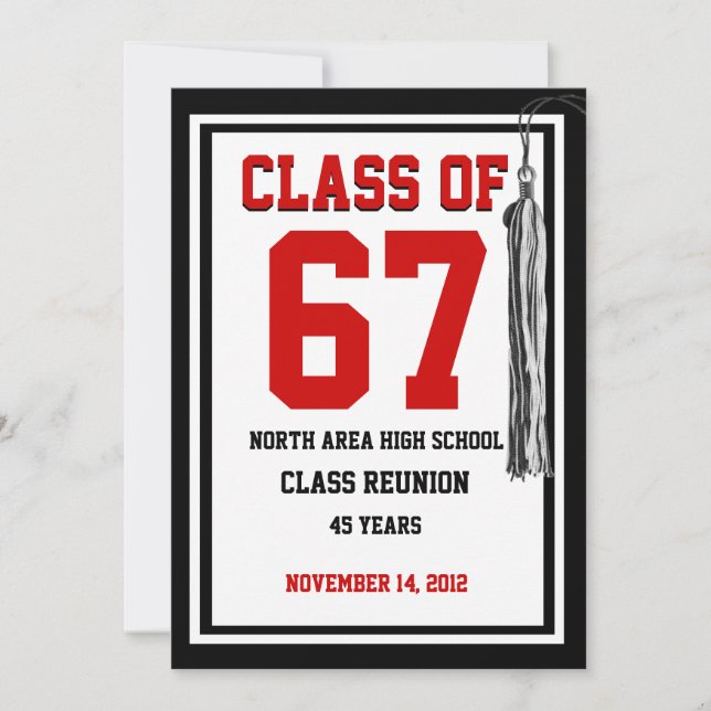 Class Reunion with changeable colours Invitation (Front)