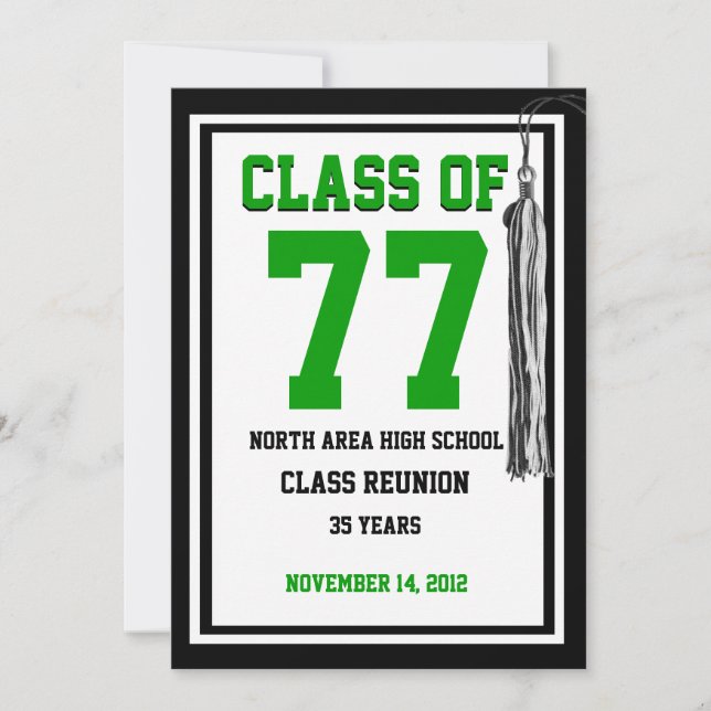 Class Reunion with changeable colours Invitation (Front)