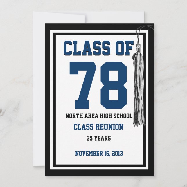Class Reunion with changeable colours Invitation (Front)