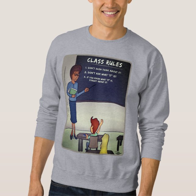 Class Rules Men's Grey Sweatshirt (Front)