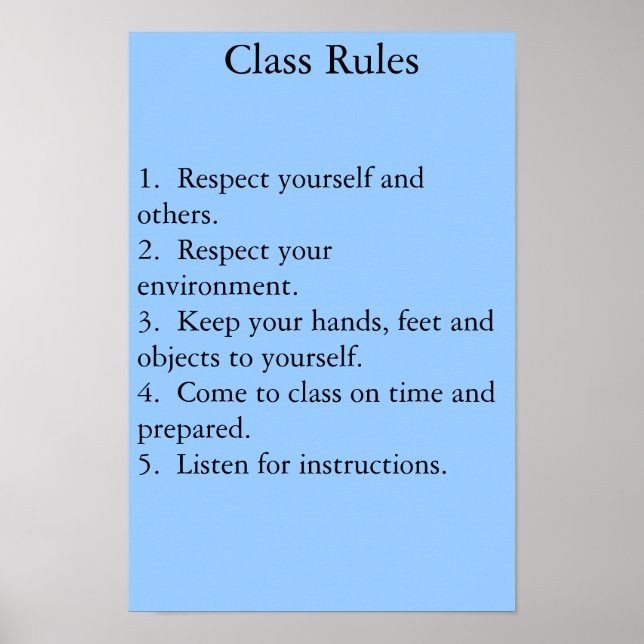 class rules poster (Front)