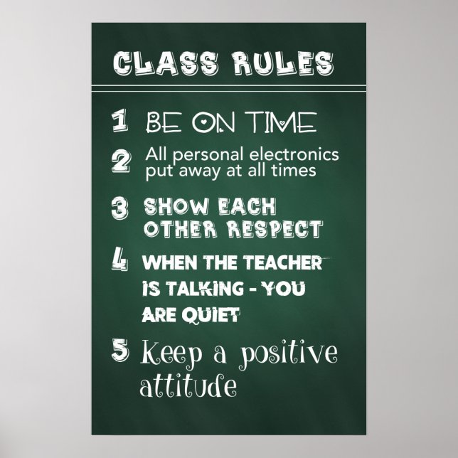 Class Rules Poster (Front)