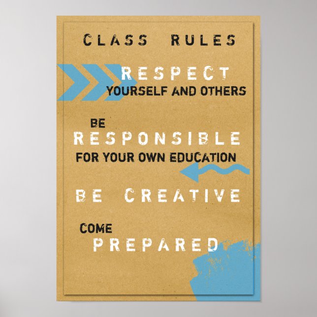 Class Rules Poster (Customizeable) (Front)