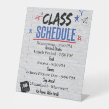 Class Schedule Sign | Back to School Party Classro