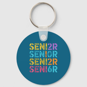 Class Senior Graduation Colorful Vintage Key Ring