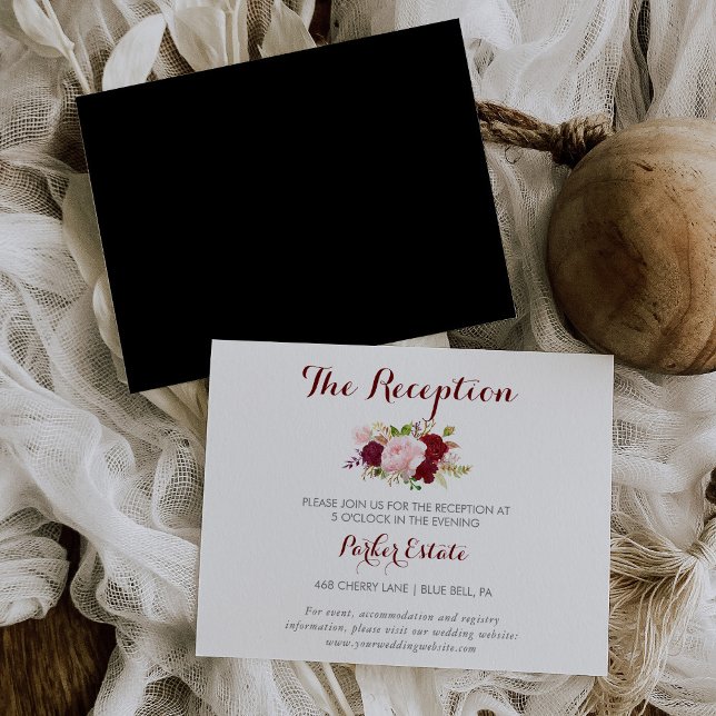 Class Tropical Black Wedding Reception Card (Creator Uploaded)