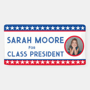 Class Vote" Blue and Red PHOTO Election school Banner