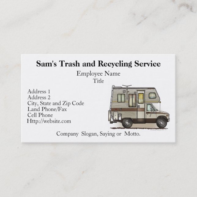 ClassC Camper RV Magnets Business Card (Front)