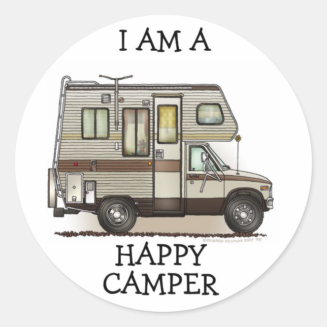 ClassC Camper RV Magnets Classic Round Sticker (Front)