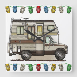 ClassC Camper RV Magnets Square Wall Clock