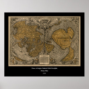 Classic 1531 Antique World Map by Oronce Fine Poster
