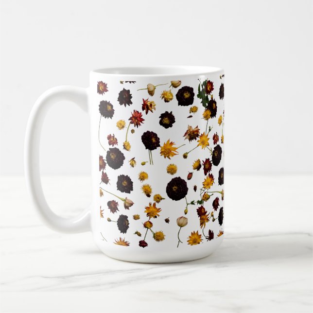 Classic 15 oz Mug with Floral Explosion Design (Left)