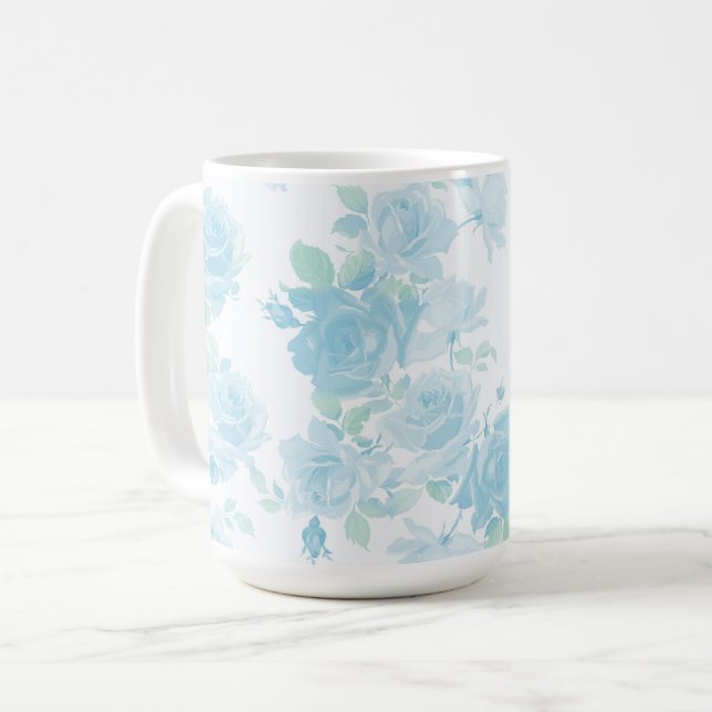 Classic 15oz Mug in Elzbieta aqua basil (Front Left)