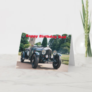 Classic 1934 Bentley Birthday Card for Dad