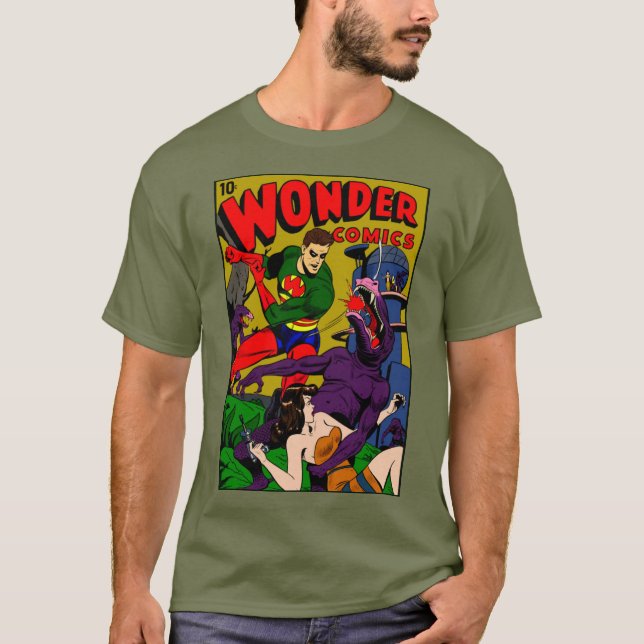 Classic 1940's Wonder Comics T-Shirt (Front)