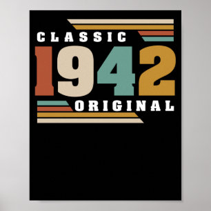 Classic 1942 Original 80th Birthday 80 Year Old Poster