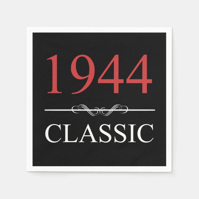 Classic 1944 80th Birthday Napkin (Front)