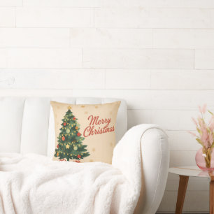Classic 1950s Merry Christmas Cushion