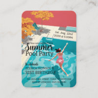 Classic 1950's Pool Party Birthday Handout Tickets