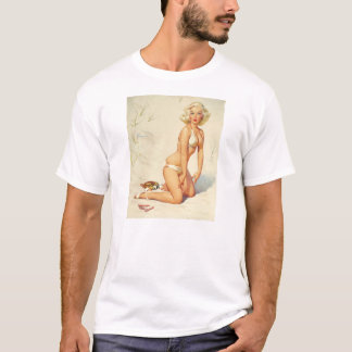 Classic 1950s Vintage Pin Up Girl-Bikini T-Shirt