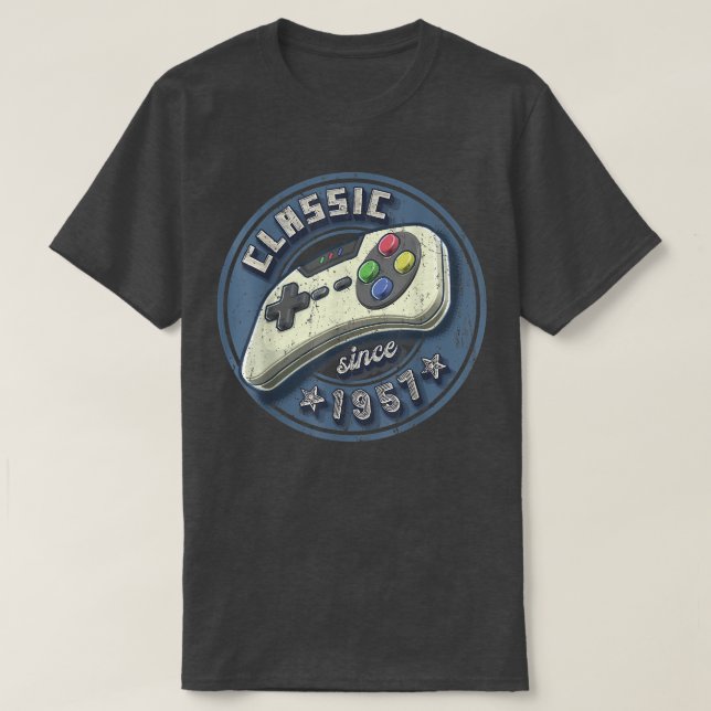Classic 1957 65th Birthday Retro Video Game Contro T-Shirt (Design Front)