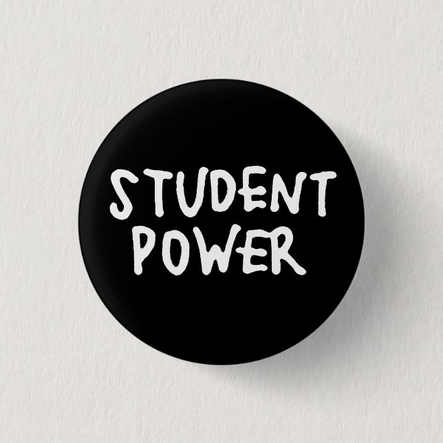 Classic 1960s Student Power Protest Button (Front)