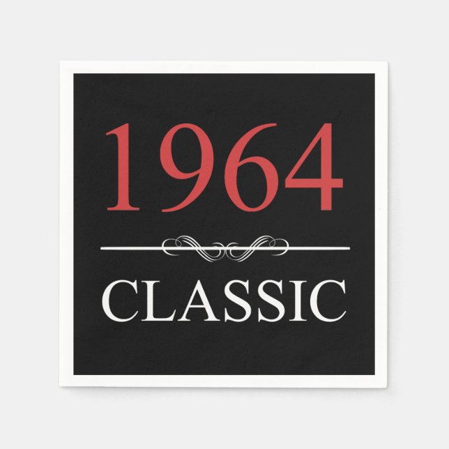 Classic 1964 60th Birthday Napkin (Front)
