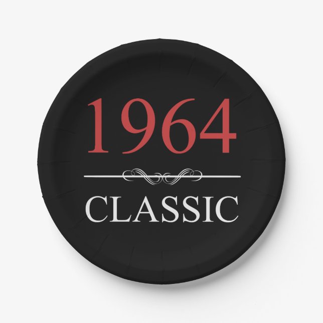 Classic 1964 60th Birthday Paper Plate (Front)