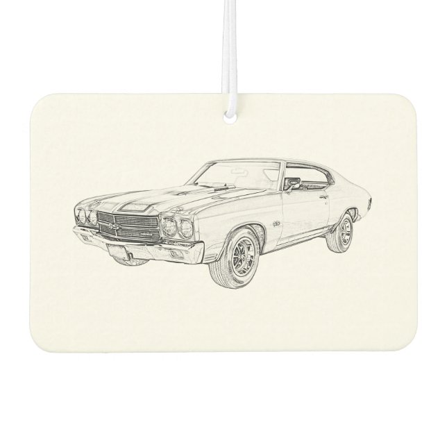 Classic 1970 Chevy Chevelle Bowtie Muscle Car Air Freshener (Front)
