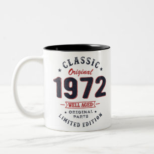 Classic 1972 50th birthday gift Two-Tone coffee mug