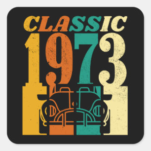 Classic 1973 51st Birthday Square Sticker