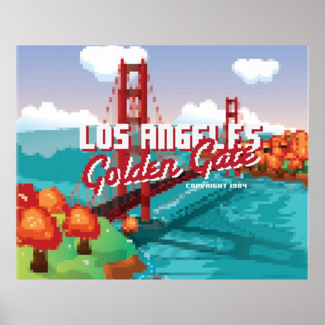 Classic 1980s L.A Golden Gate Video game box art Poster (Front)