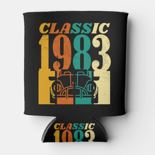 Classic 1983 Vintage Car 41st Birthday Can Cooler (Front)