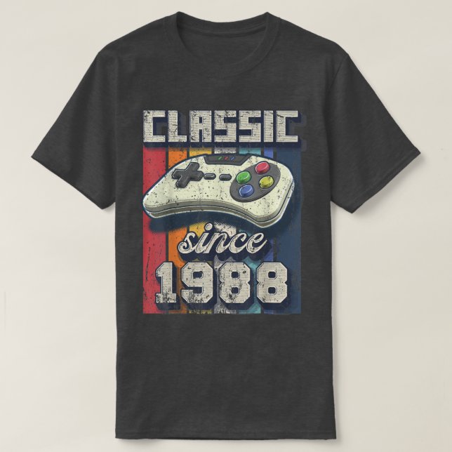 Classic 1988 34th Birthday Retro Video Game Contro T-Shirt (Design Front)
