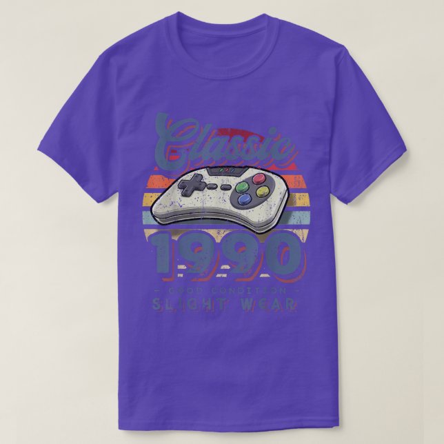 Classic 1990 32nd Birthday Retro Video Game Contro T-Shirt (Design Front)
