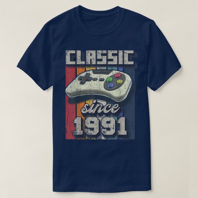 Classic 1991 31st Birthday Retro Video Game Contro T-Shirt (Design Front)