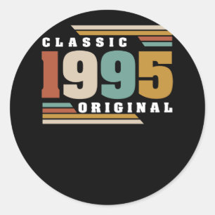 Classic 1995 Original 27th Birthday 27 Year Old Round Sticker