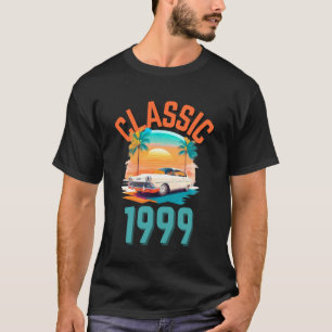 Classic 1999 with Car, Palm Trees, and Sunset T-Shirt