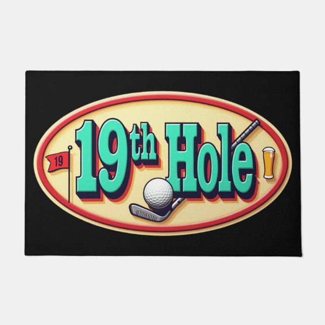 Classic 19th Hole Golf  Doormat (Front)