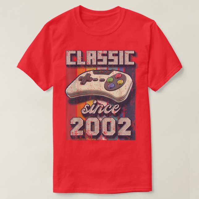 Classic 2002 20th Birthday Retro Video Game Contro T-Shirt (Design Front)