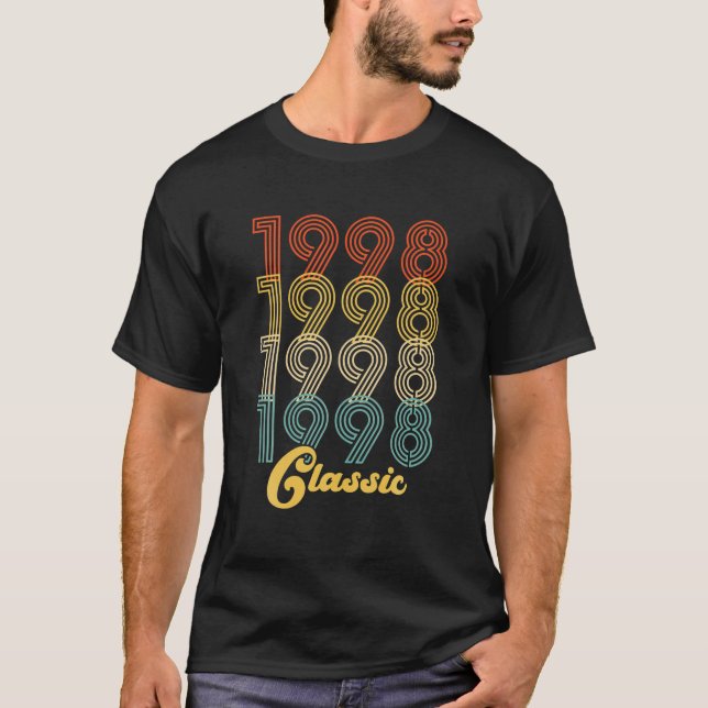 Classic 25 Birthday Decorations Men 1998 BDay 25th T-Shirt (Front)