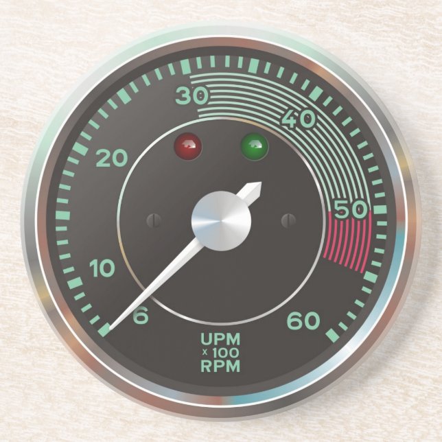 Classic 356 rev counter, old air-cooled sports car coaster (Front)