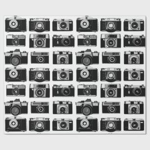 CLASSIC 35mm PHOTO FILM CAMERAS PATTERN Wrapping Paper